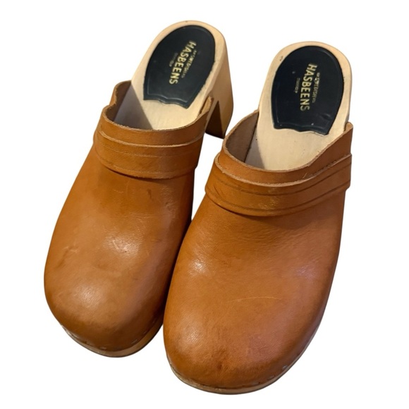 Swedish Hasbeens Louise Leather Clog Size 38 - Picture 2 of 4